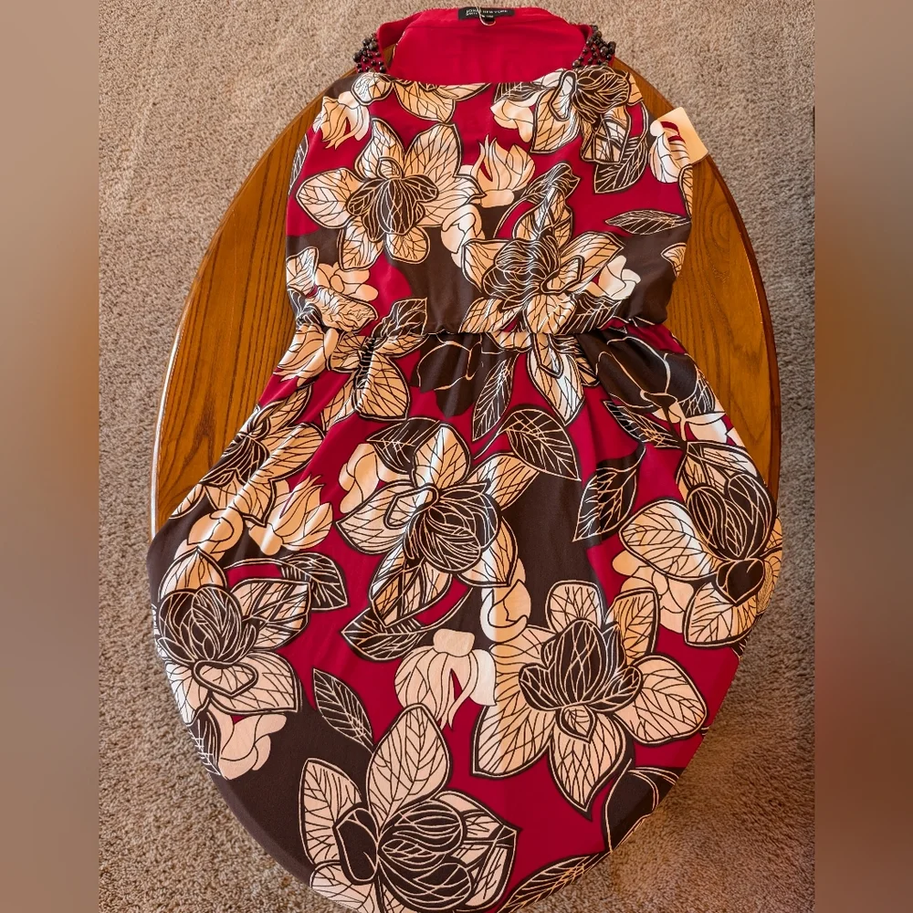 Red/Brown Floral Maxi Dress, Size 6 - NEW - Picture 6 of 9